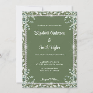 Invitation Eucalyptus Vert Sage Moderne Et Mariage Diamant