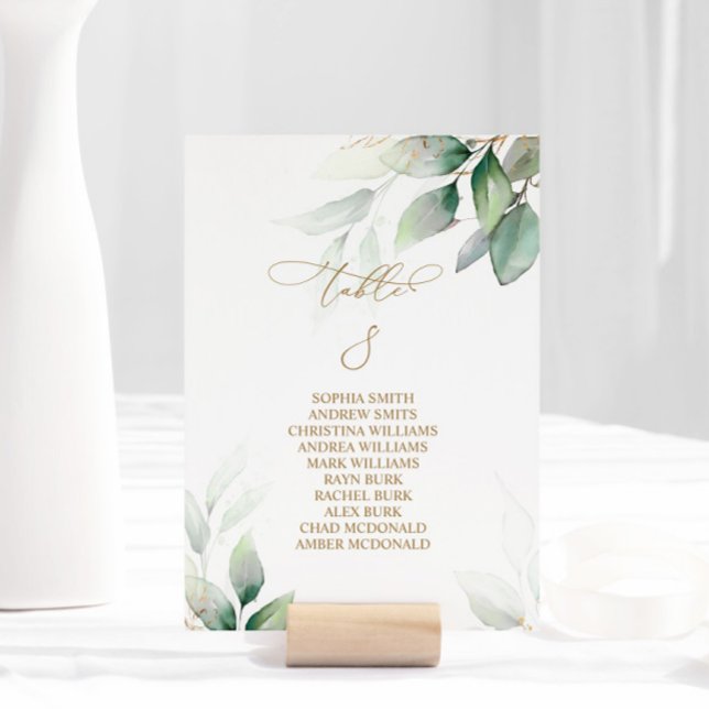 Invitation Eucalyptus Vert Tableau Numéro 8 Tableau de siège (Créateur téléchargé)
