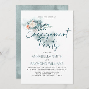 Invitation Eucalyptus   Watercolor Green Engagement Party