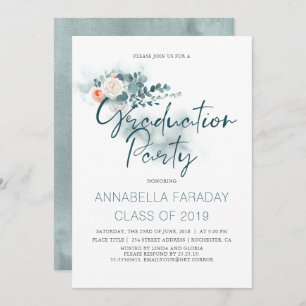 Invitation Eucalyptus   Watercolor Greenery Graduation