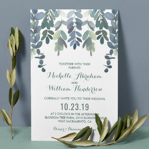 Invitation Eucalyptus Watercolor Wedding   Verdure