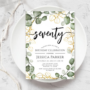 Invitation Eucalyptus Wreath 70e anniversaire