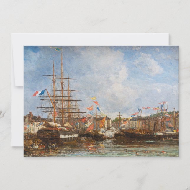 Invitation Eugene Boudin - Fête dans le bassin d'Honfleur (Devant)