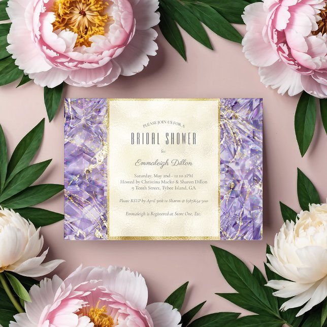 Invitation Euphorie de Spinelle Violette Bijou Shower de Mari (Créateur téléchargé)