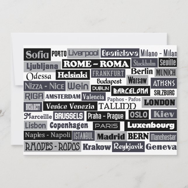 Invitation European Traveler custom Invite (Devant)