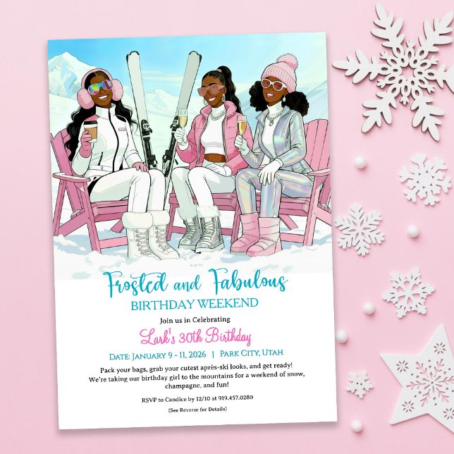 Invitation Évasion de birthday après-ski glacée et fabuleuse (Créateur téléchargé)