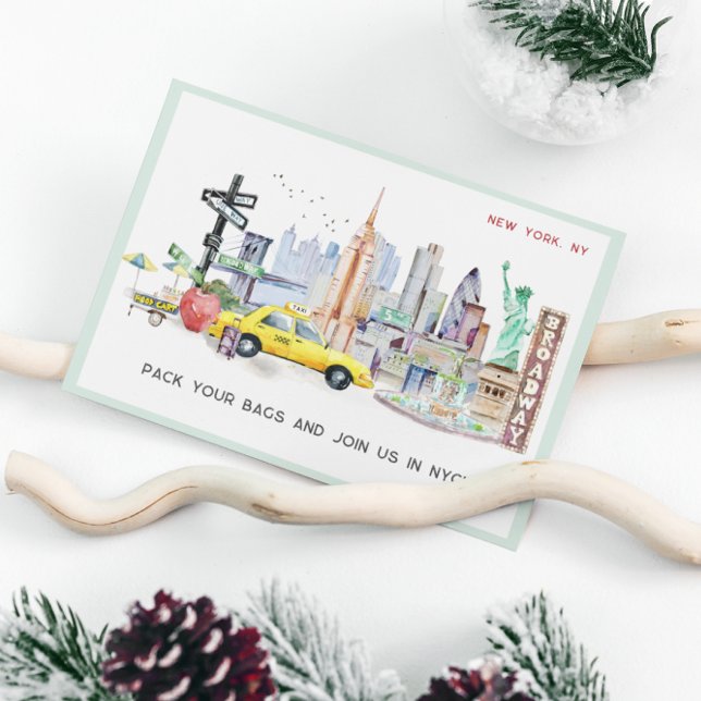 Invitation Évasion Week-end à NYC | Billet Cadeau Voyage Chèq (Créateur téléchargé)