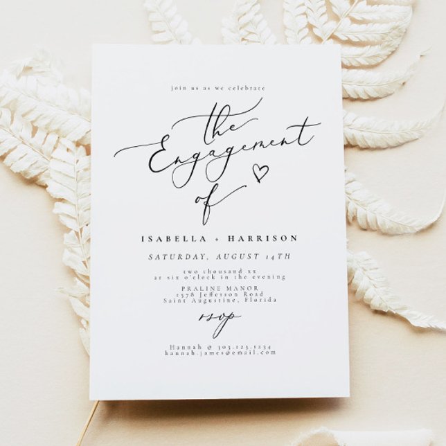 Invitation EVELYN Elegant Calligraphie Script Engagement Part (Créateur téléchargé)