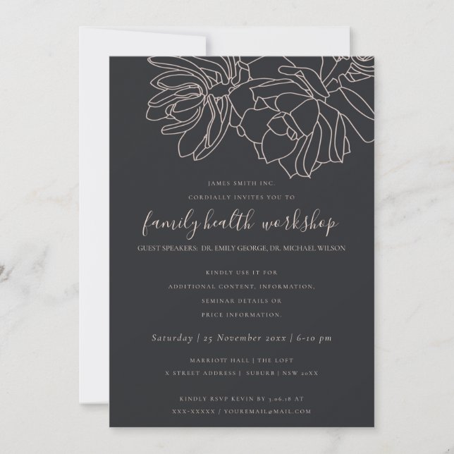 INVITATION ÉVÉNEMENT ATELIER CACTUS SUCCULENTE DU DÉSEERT ROS (Devant)