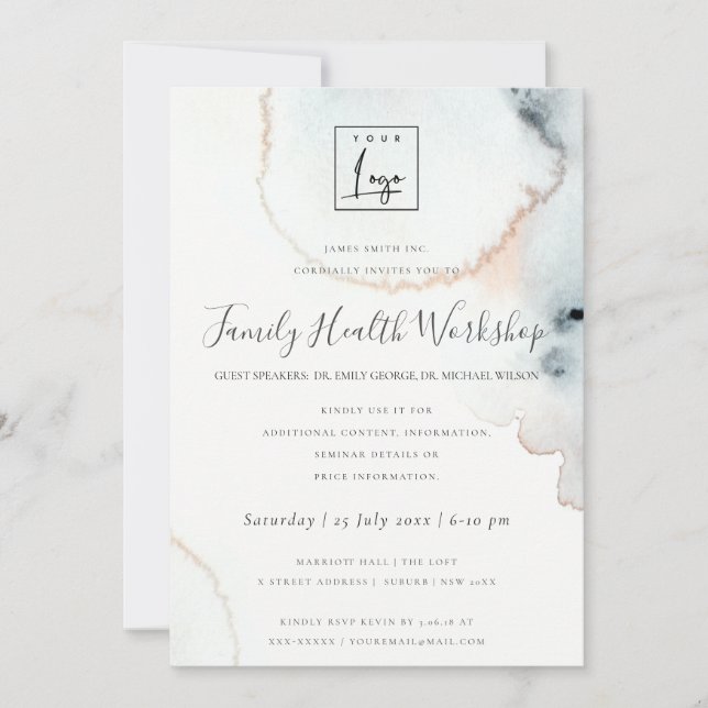 Invitation ÉVÉNEMENT ATELIER COUP DE PINCeau AQUARELLE AQUA G (Devant)