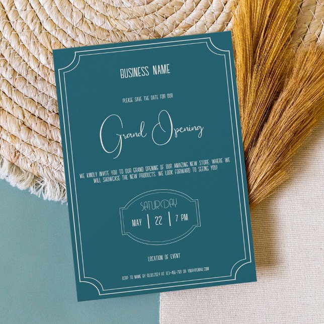 Invitation Evénement boutique polyvalent bleu essence (Créateur téléchargé)