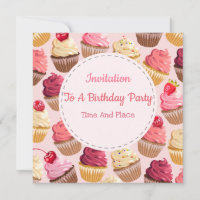 Invitation Événement Cupcakes