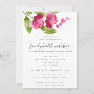 INVITATION ÉVÉNEMENT D'ATELIER FLEURI ROSE CLAIRE