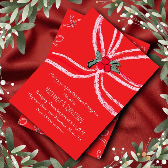 Invitation Événement de bureau d'entreprise de noeuds de Noël (Créateur téléchargé)