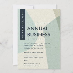 INVITATION ÉVÉNEMENT DE CONFÉRENCE ART ABSTRAIT MODERNE BLEU 