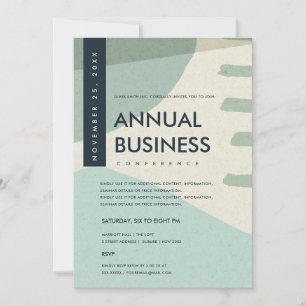 INVITATION ÉVÉNEMENT DE CONFÉRENCE ART ABSTRAIT MODERNE BLEU 