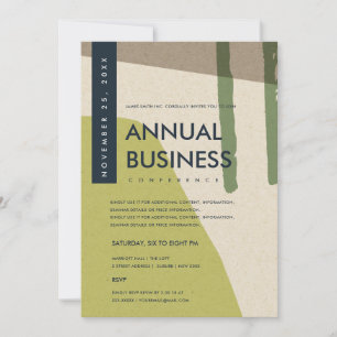 INVITATION ÉVÉNEMENT DE CONFÉRENCE VERT DE LIME ART ABSTRAIT 