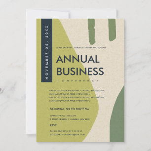 INVITATION ÉVÉNEMENT DE CONFÉRENCE VERT DE LIME ART ABSTRAIT