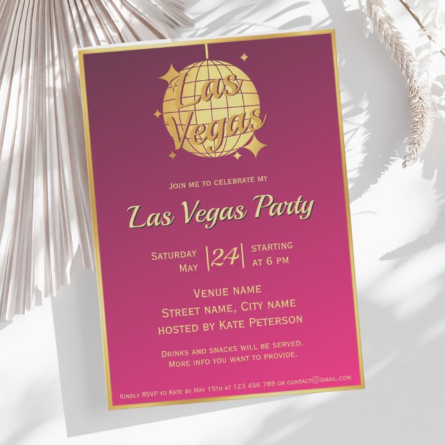 Invitation Événement de fête de bachelorette de Las Vegas Inv (Créateur téléchargé)