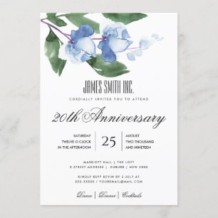 INVITATION ÉVÉNEMENT DE FÊTE D'ENTREPRISE À L'AQUARELLE BLEU 