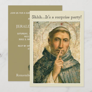 INVITATION ÉVÉNEMENT DE FÊTE SURPRISE FUN RELIGIEUX SAINT DOM