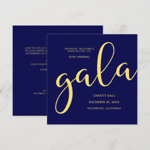 Invitation Événement de gala de charité Élégant Bleu Or