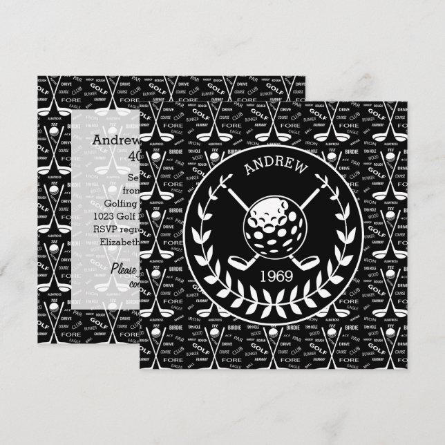 Invitation Événement de golf élégant (Devant / Derrière)
