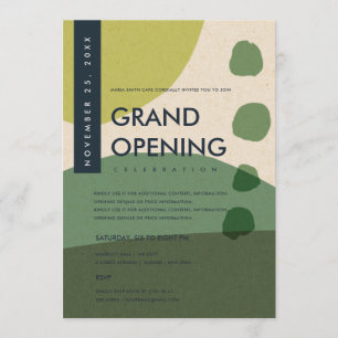 INVITATION ÉVÉNEMENT DE GRAND OUVERTURE D'ART ABSTRAIT MODERN