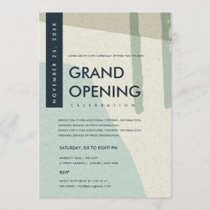 INVITATION ÉVÉNEMENT DE GRANDE OUVERURE D'ART ABSTRAIT MODERN