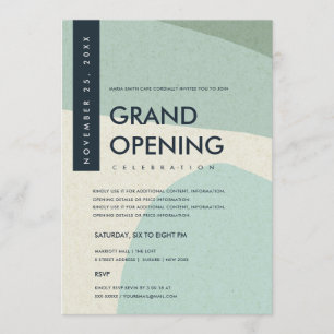 INVITATION ÉVÉNEMENT DE GRANDE OUVERURE D'ART ABSTRAIT MODERN