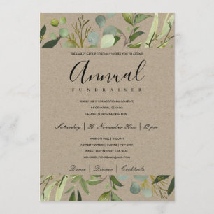 INVITATION ÉVÉNEMENT DE LA FÊTE DE LA FÊTE LEAFY GREEN GRAY F