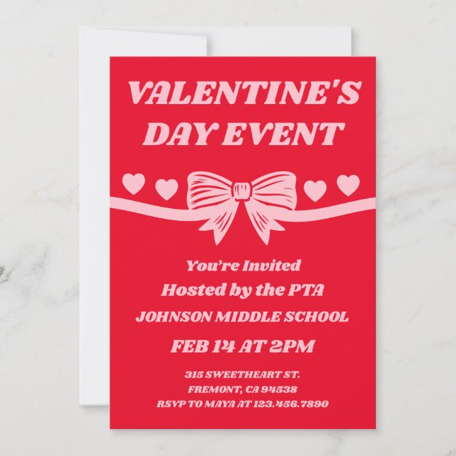 Invitation Événement de la Saint-Valentin de l'APEL (Devant)