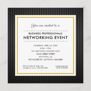 Invitation Événement de mise en réseau Noir et or