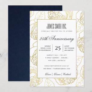 INVITATION ÉVÉNEMENT DE PARTI D'ENTREPRISE FLEUR DE ROSE BLAN