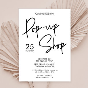 Invitation Événement de pop-up minimaliste moderne pour petit