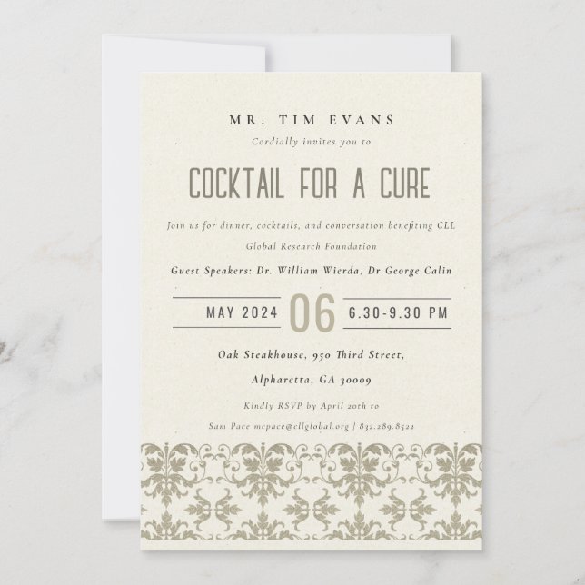 Invitation Événement de Séminaire de Cocktail en Argent Forma (Devant)