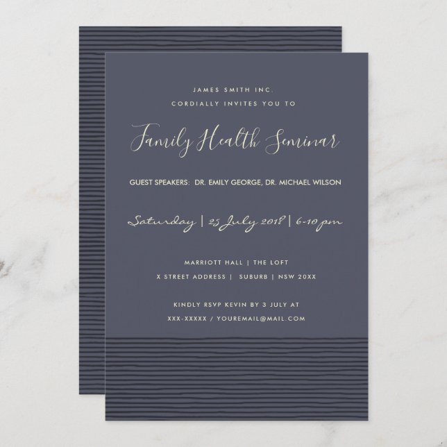 INVITATION ÉVÉNEMENT DE SÉMINAIRE DE DISCUSSION DE LA LIGNE D (Devant / Derrière)