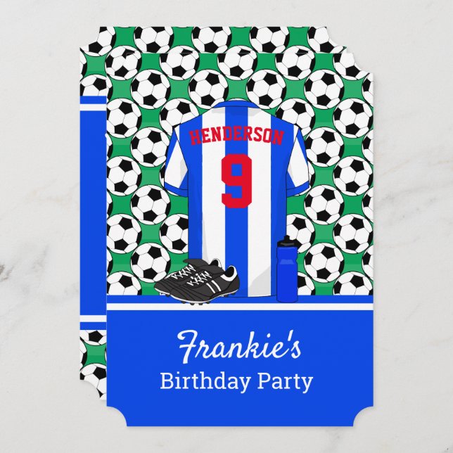 Invitation Événement de soccer pour jeunes juniors BW Stripes (Devant / Derrière)