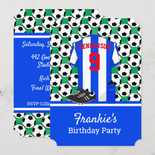 Invitation Événement de soccer pour jeunes juniors BW Stripes