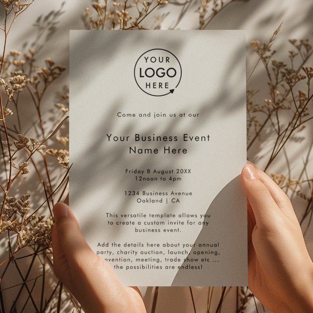 Invitation Événement d'entreprise | Logo minimaliste moderne  (Modern minimal gray business event invitation template by Guava - elegant, clean, and customizable)