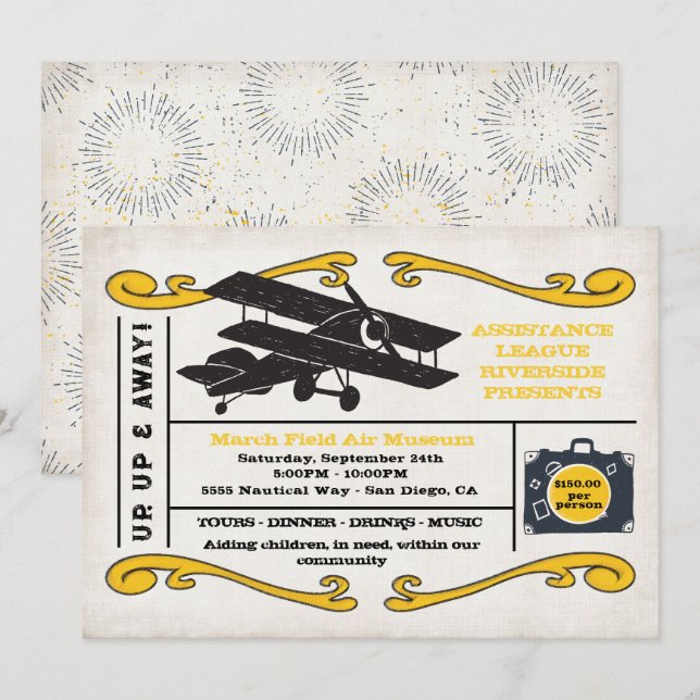 Invitation Événement des billets de la Ligue d'assistance (Devant / Derrière)