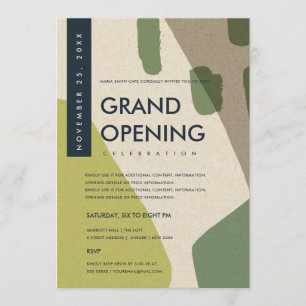 INVITATION ÉVÉNEMENT D'OUVERTURE ABSTRAIT MODERNE LIME GREEN