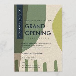 INVITATION ÉVÉNEMENT D'OUVERTURE ABSTRAIT MODERNE LIME GREEN