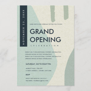 INVITATION ÉVÉNEMENT D'OUVERTURE GRANDIOSE ART ABSTRAIT MODER