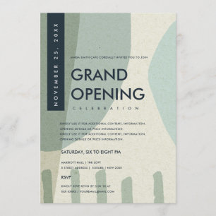 INVITATION ÉVÉNEMENT D'OUVERTURE GRANDIOSE D'ART ABSTRAIT MOD