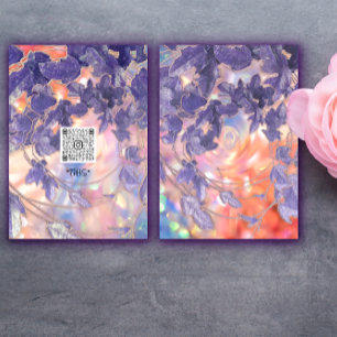 INVITATION ÉVÉNEMENT HOLOGRAPHIQUE MODERNE LEAFS WREATH QR LO