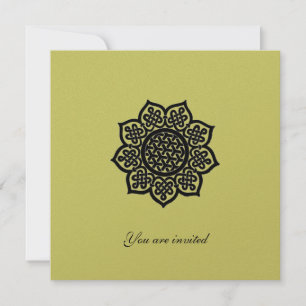 INVITATION ÉVÉNEMENT MAGIQUE, FLEURS DE MARIAGE CELTIQUE OR N