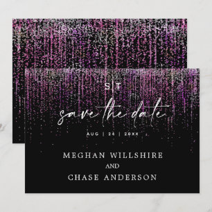Invitation Événement Moderne Magenta Pailleté à Sauvegarder