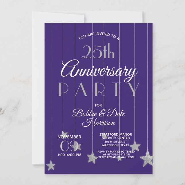 Invitation Événement personnalisé pour le 25e anniversaire Fê (Devant)