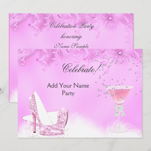 Invitation Événement quelconque Margarita Rose Talons Hauts F (Devant / Derrière)